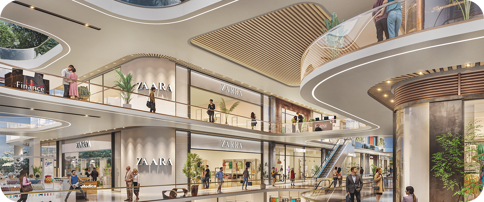 Evening retail and dining ambiance at Smartworld Le Courtyard Noida