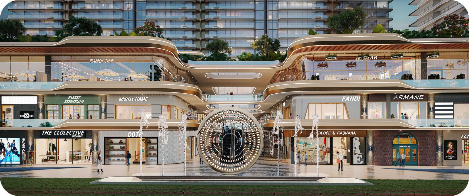 Open air retail boulevard at Smartworld Le Courtyard Noida