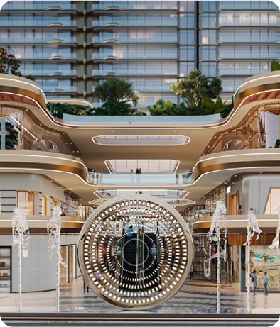 Open air retail boulevard at Smartworld Le Courtyard Noida mobile view